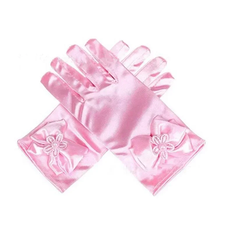 10 Pairs Party Stage Show  Formal Occasion Flower Girls Glove Kids Satin Dress Gloves   Accessory Halloween Costume Cosplay