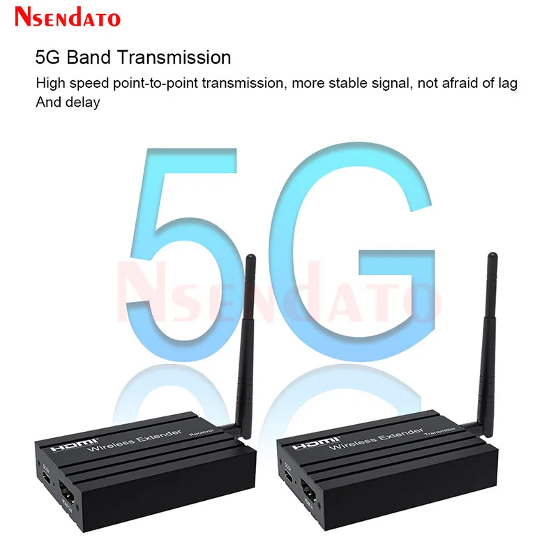 

5G Wireless HDMI Video Transmitter and Receiver Extender 200m 1080P HDMI Wireless Display Screen Share Stick Adapter For PC TV