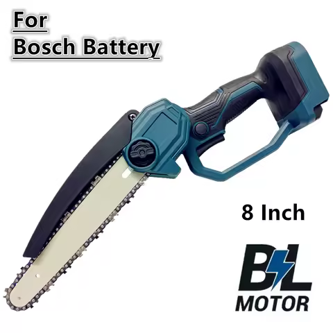 For Bosch 18V Battery 8 Inch Chain Saw Brushless Electric Chainsaw Pruning Woodworking Cutting Cordless Garden Power Tools