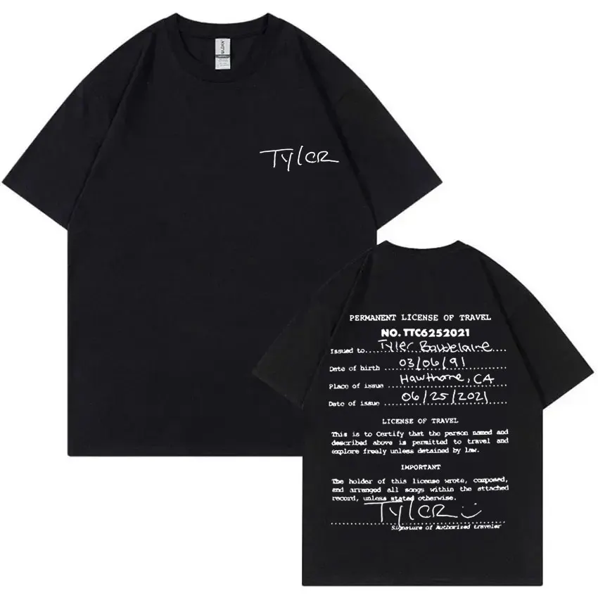 Tyler The Creator Chromakopia World Tour T Shirts Men Hip Hop Oversized Tshirt Unisex Pure Cotton T-shirt Male Cool Streetwear