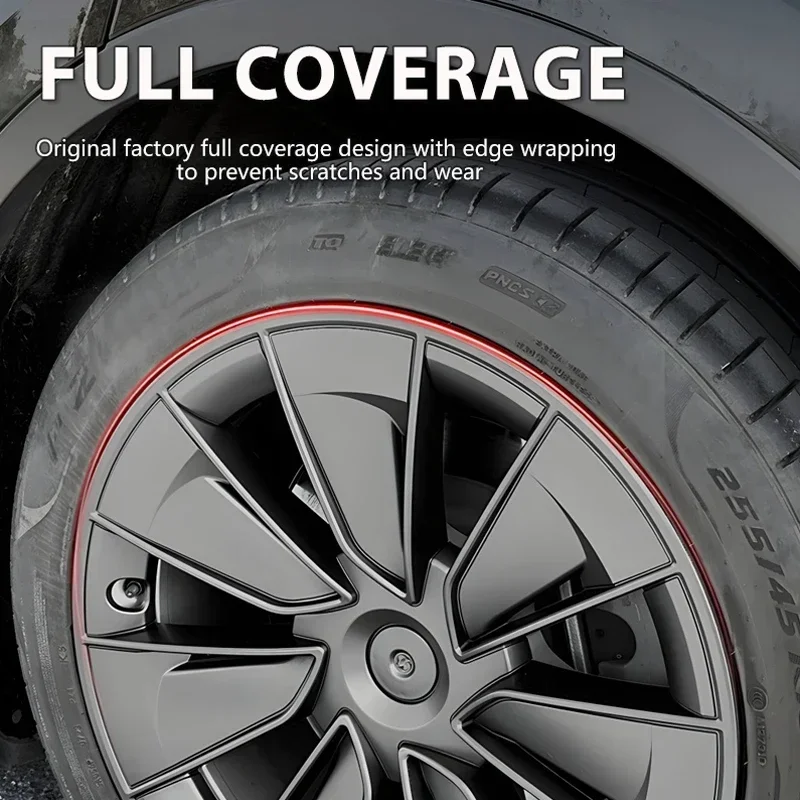 4 Buah Tutup Roda untuk Tesla Model Y 19 Inci Tutup Hub Performa Pengganti Mobil HubCap Penutup Pelek Penuh Aksesori 2018-2024