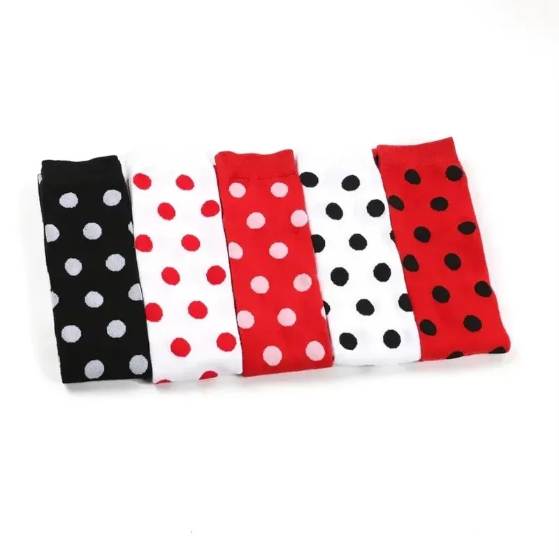1 زوج الجوارب الطويلة النسائية فوق الركبة مخطط الفخذ العليا جوارب البولكا نقطة السيدات أسود أبيض وردي تأثيري لوليتا Harajuku #5