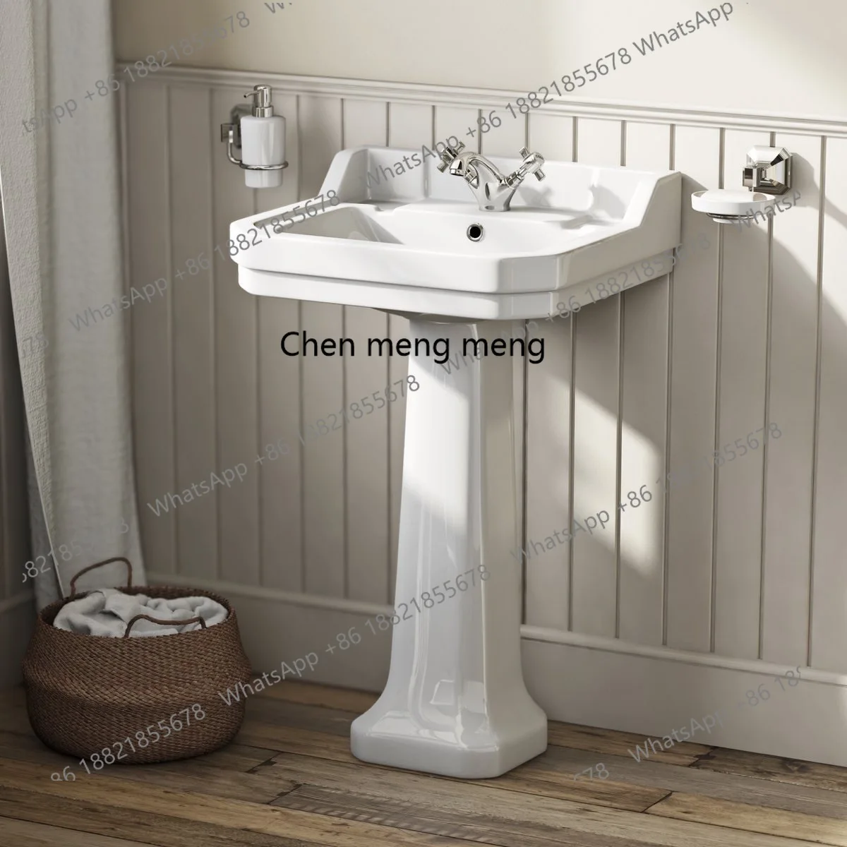 

European column basin retro hand wash face laundry basin classical floor column basin