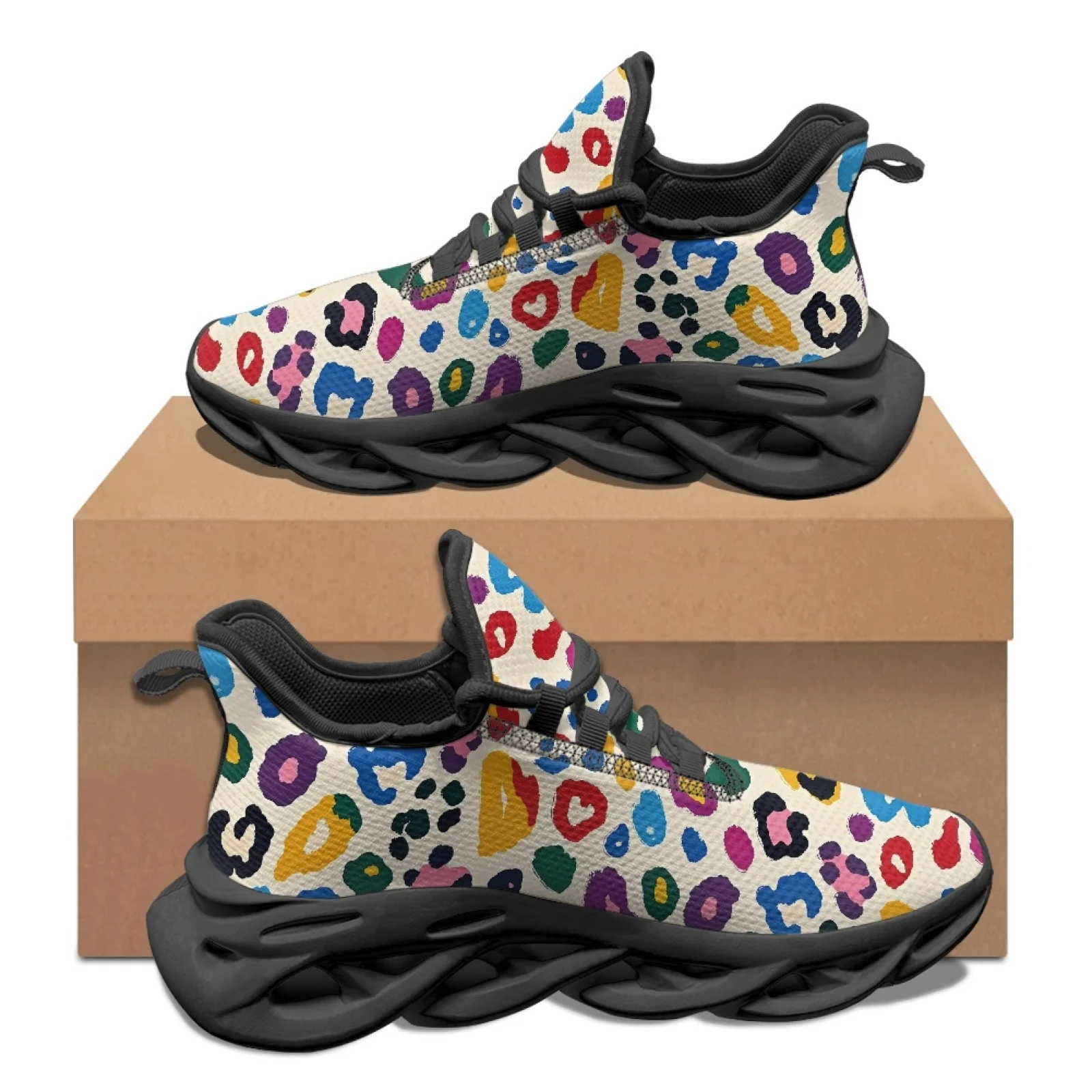 PENSTROLL Spotted Leopard Blade Style Men's Running Shoes for Youth Mesh & EVA Running Sneaker Athletic Trainer
