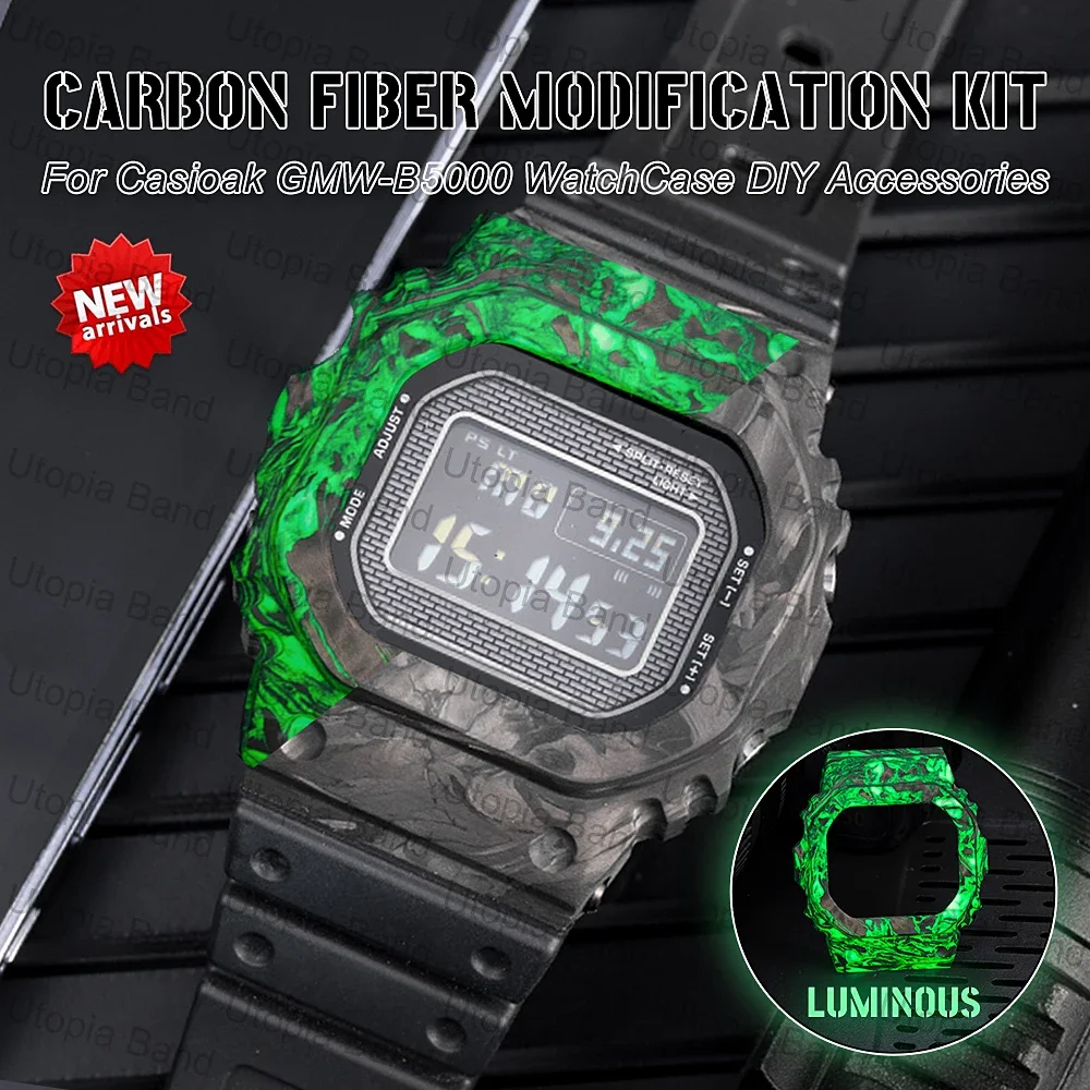 Luminous Carbon Fiber Case For Casioak GMW-B5000 DIY Retrofit Accessaries For GMW-B5000 Series Modification Bezel Cover Frame