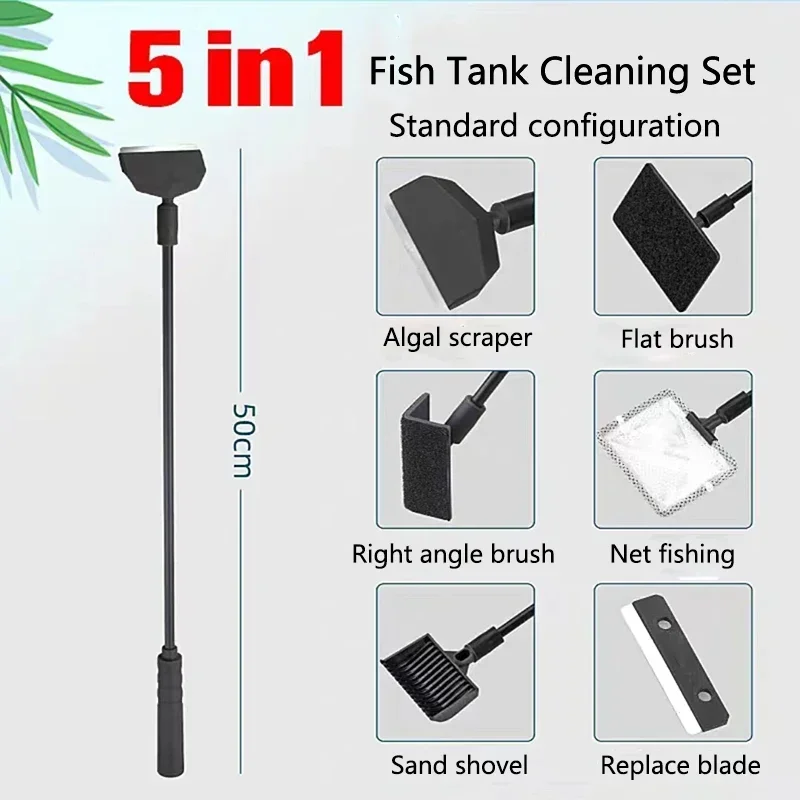 Aquarium Fish Tanks Cleaning Tools Kit Algae Tank Cleaner Set Aquarium Cleaner Fish Tank Net Scraper Sponge accessories