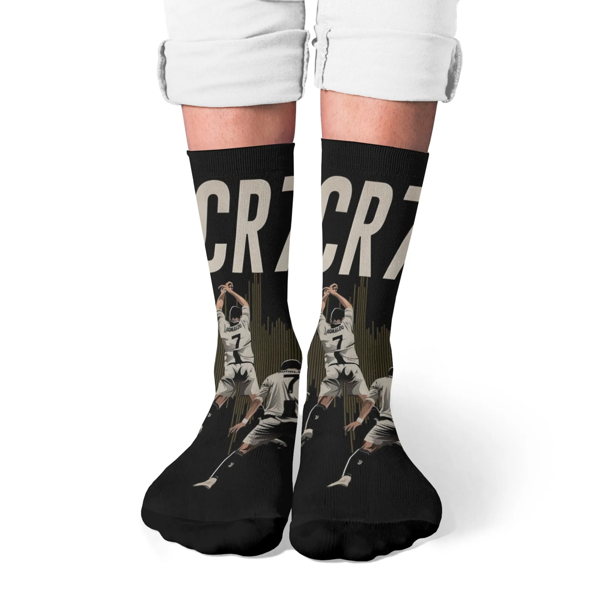 ผู้ชายสนุกถุงเท้า CR7 Cristiano Ronaldo ถุงเท้า Street บุคลิกภาพแนวโน้มสบาย Breathable ถุงเท้าของขวัญวันเกิด unisex