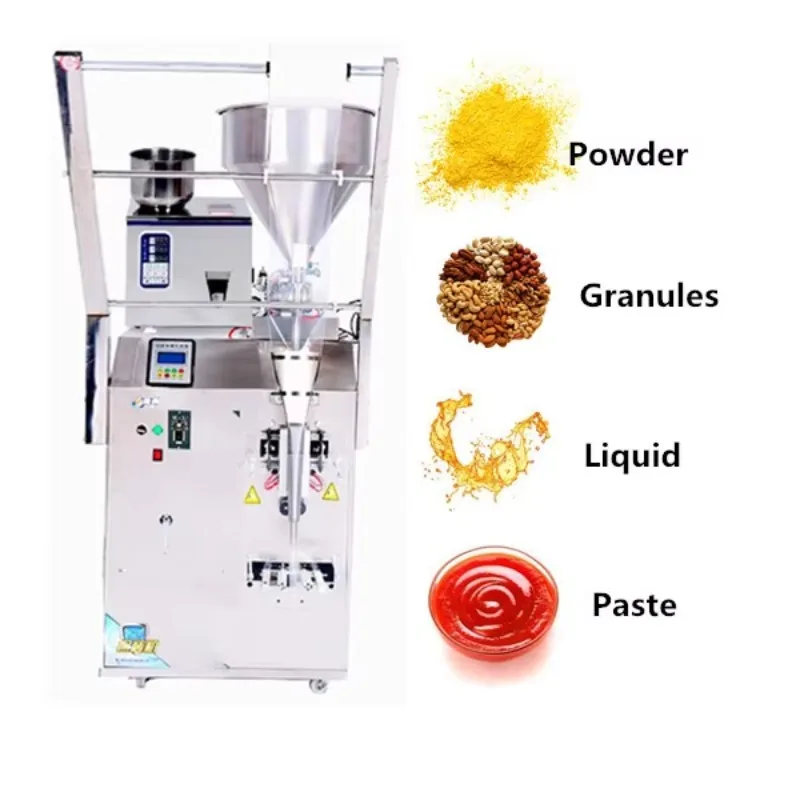 

Automatic Multi-function Water Powder Liquid Oil Rice Coffee Juice Ketchup Honey Sugar Food Nuts Small Packaging Machine