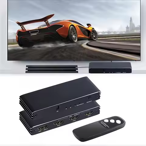 HD-Compatible Switcher Splitter IR Remote Control Support Switch Three Switching Modes Switcher 4K 120Hz for PC/TV Box/PS 4/5