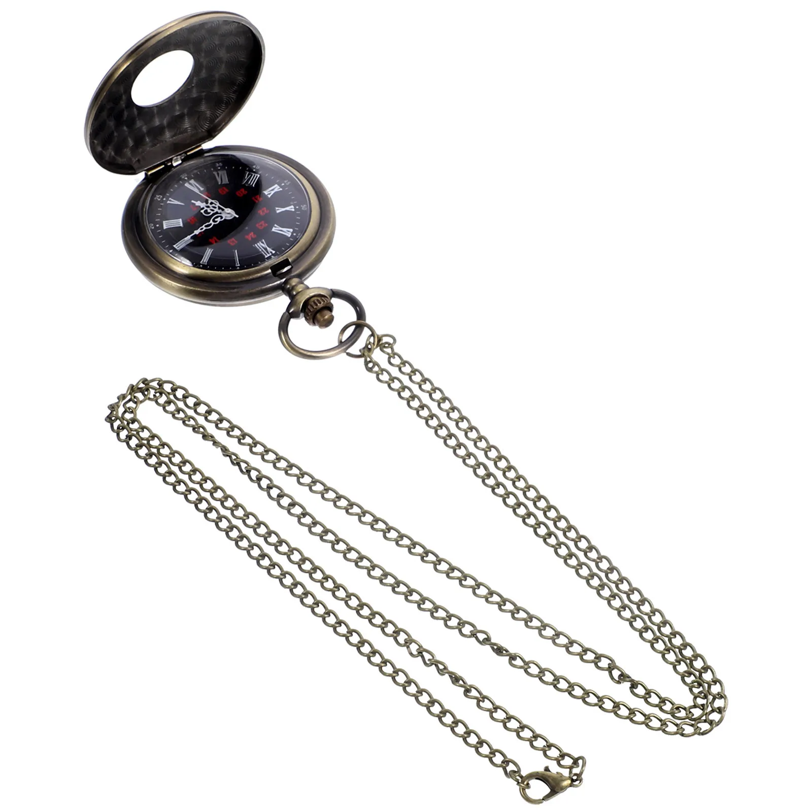 

Pocket Watch with Chain Vintage Style Dial Pocket Watches for Men Classic Roman Numeral Design Exquisite Craftsmanship Alloy