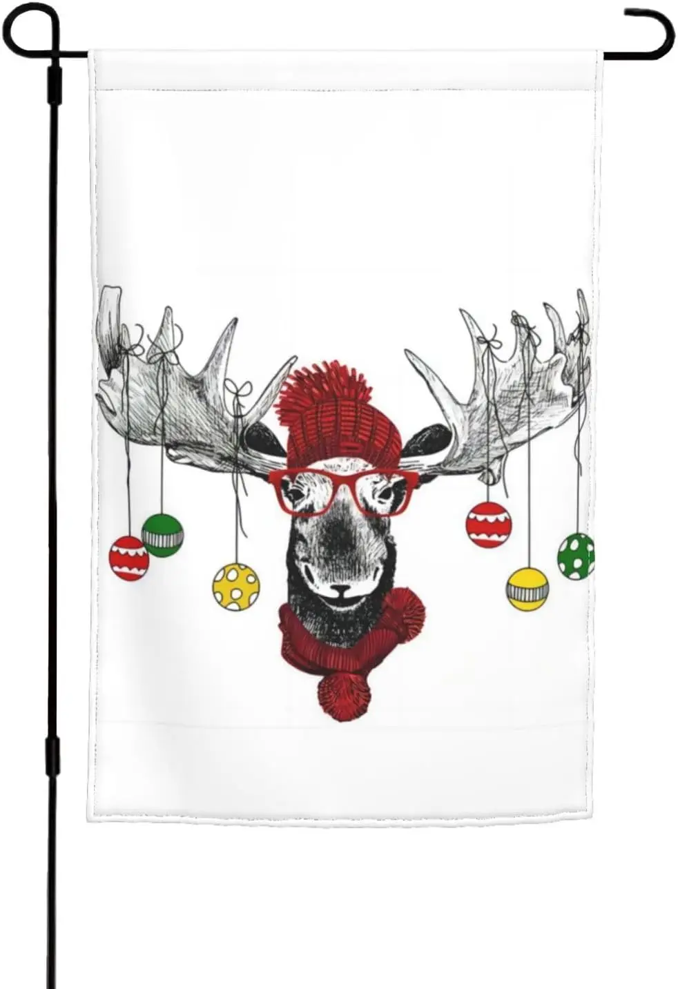 Funny Christmas Moose Printed Garden Flag Double Sided - Vibrant Yard Flag For Outdoor Decoration - Personalized Yard Flag - 12