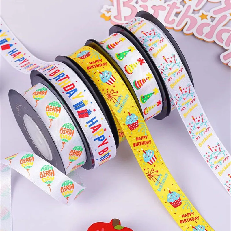 New 20mm 9 Meters Colored Cartoon Cake Cotton Ribbon Wrapping Embellishments Party Decoration Ribbon DIY Gift Packagin Ribbon