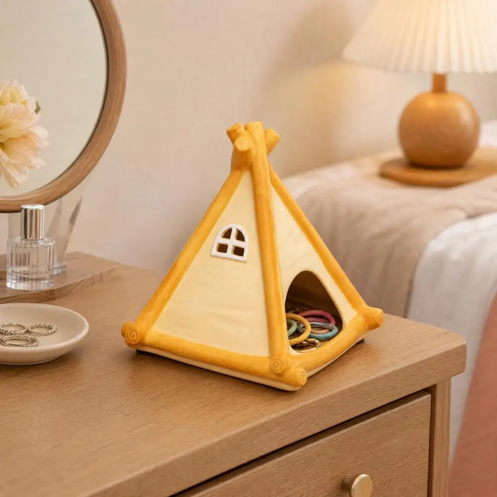 Ceramic Pet Shelter Pet Hideaway Tent Ceramic Pyramid Tent for Hamsters Triangular Small Hideout Cute Hamster House with Door