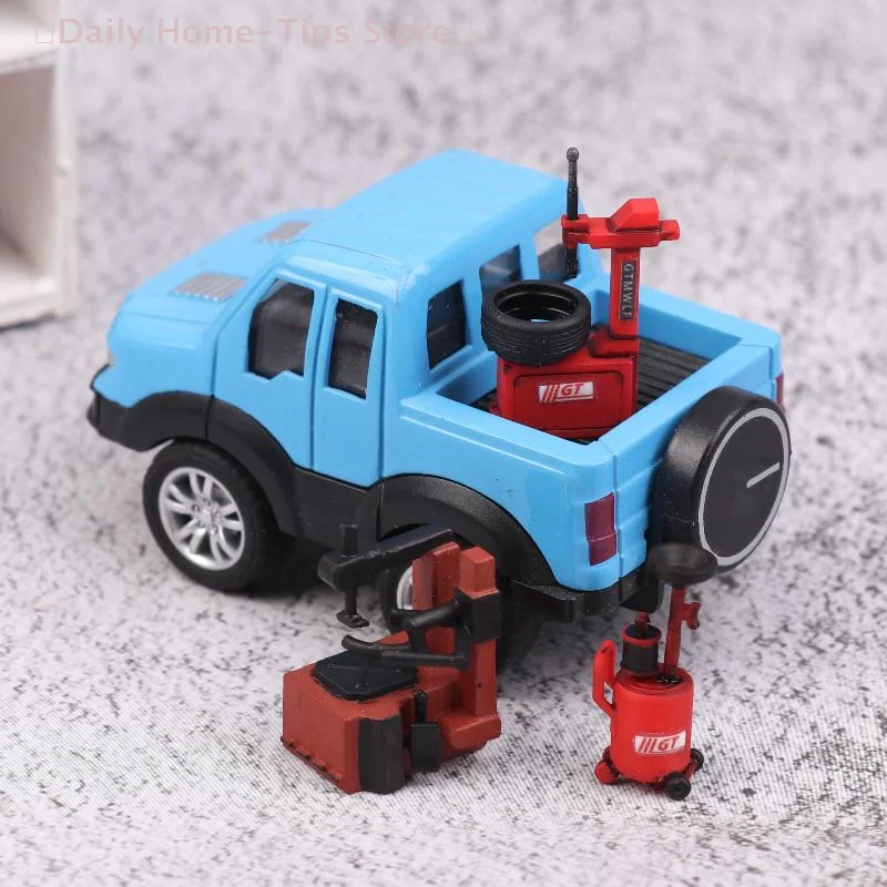 1:64 محاكاة النفط جامع مصغرة الإطارات المنتقى نموذج ورشة إصلاح المشهد الدعامة نموذج ملحق وقوف السيارات الكثير مدينة لتقوم بها بنفسك نموذج #4