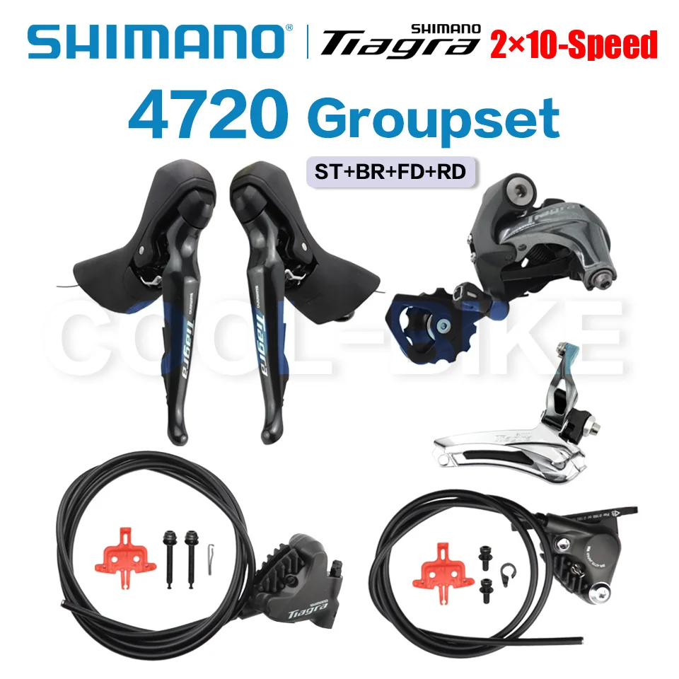 

Shimano Tiagra Groupset 2x10 Speed ST-4720 BR-4770 FD-4700 RD-4700 Hydraulic Disc Brake Dual Control Derailleur For Road Bike