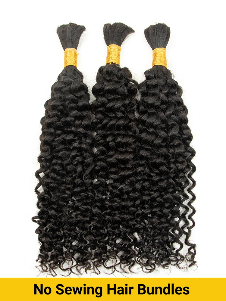 Onda de água em massa cabelo humano para trança sem trama boho tranças extensões de cabelo humano cru para tranças mulheres em massa cabelo de
