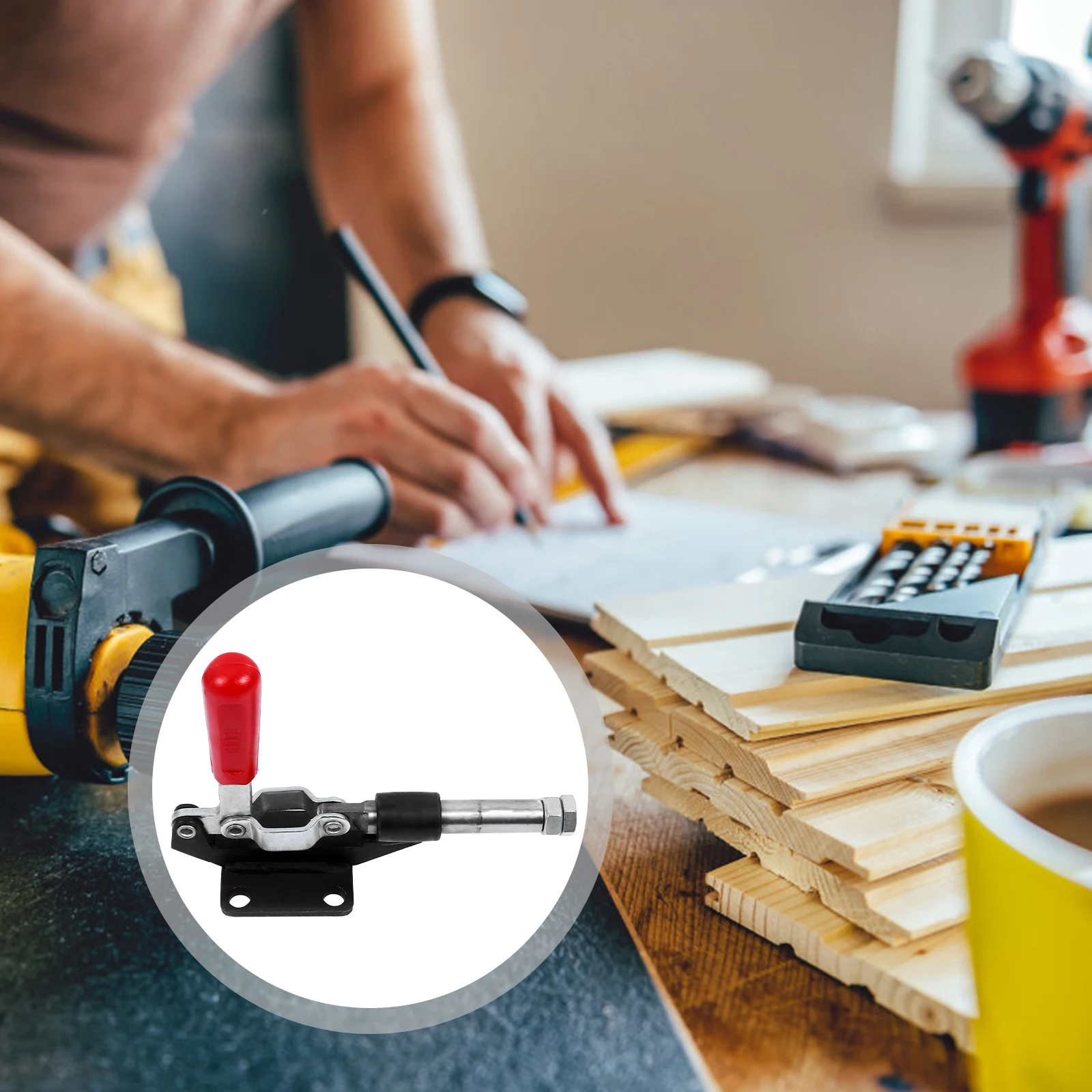 

42mm Push Pull Toggle Clamp Fast Horizontal Fixture Grip Ratchet Stroke Actuator Quick Release Clip High Efficiency Durable