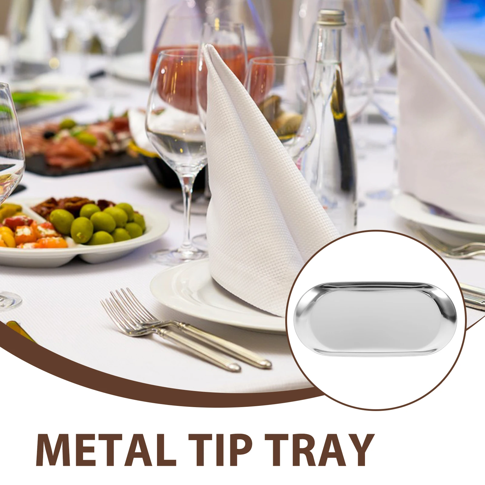 

Tip Tray Stainless Steel Material Practical for Restaurants and Multi-Purpose Storage At Home Check Holder