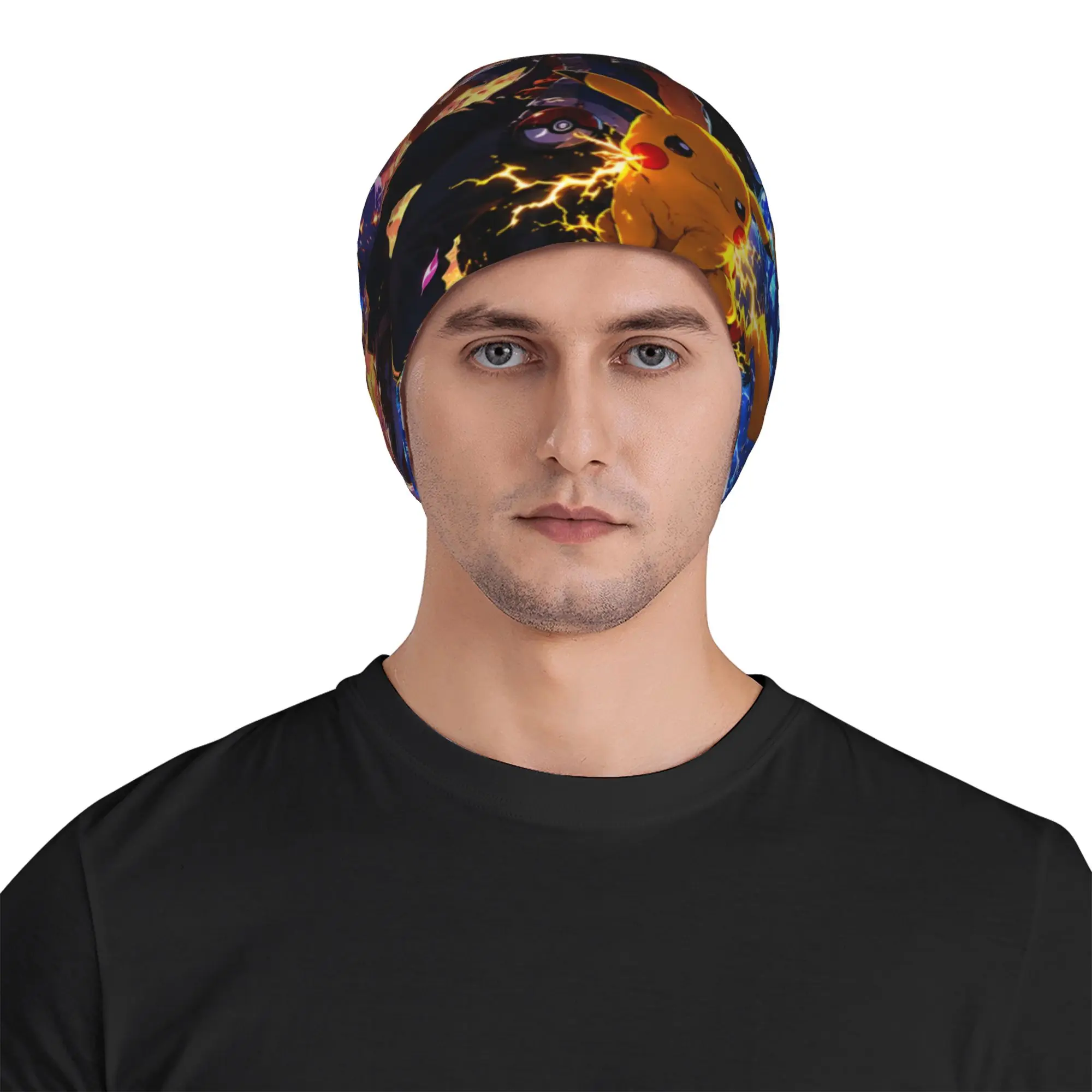 Autumn Pokemon Legend Creature Sunset Collage Bonnet Homme Summer Thin Hat  Skullies Beanies Caps Men Women Creative Hats