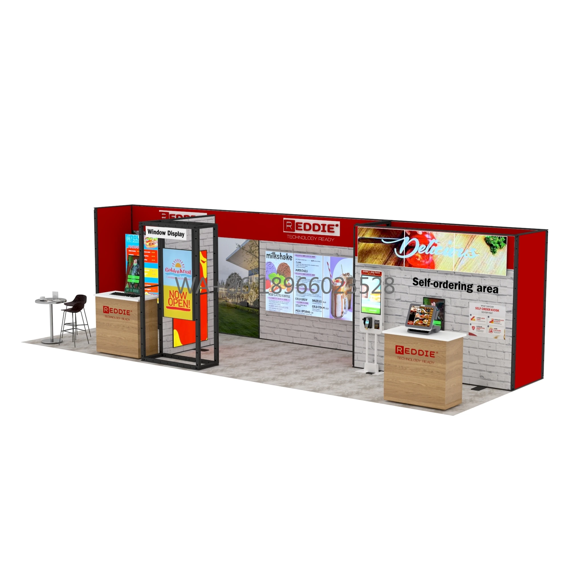 10x30ft Large Size Modular Trade Show Booth Easy Set up and Reusable Aluminum Exhibition Booth With Tension Fabric Graphics