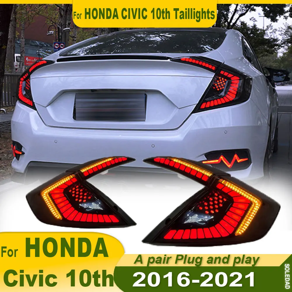 

Задние фонари для Honda Civic 10-го поколения (2016-2020) в стиле «Драконья чешуя», комплект из 2 шт.