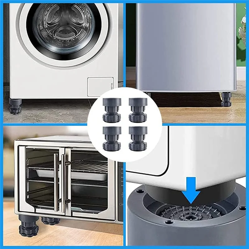 

A11I Adjustable Height Washing Machine Support, Anti Vibration Washing Machine Foot Pad, Washing Machine Pad 4PCS