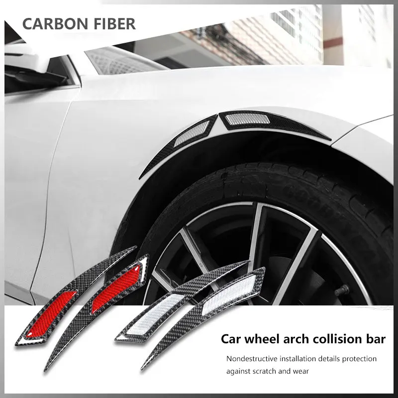 Fender Stripe Car Wheel Eyebrow Protector Lip Wheel-arch Trim Arch Extender Decorative Scratch Proof Carbon Fiber Sticker
