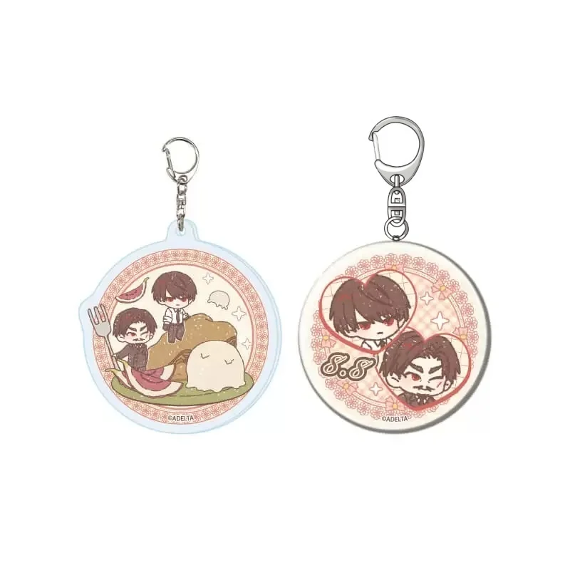 BL Game Ooe Oosaki Shijomae Q-Style Circle Acrylic Pendant Keychains Bag Decorations Gifts For Friends Souvenir