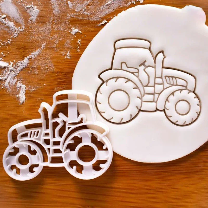 Cartoon Engineering Car Fire Truck Ambulance Tractor Cookie Mold Fondant Icing Biscuit Cutter Mold Butter Cookie Embosser Mold