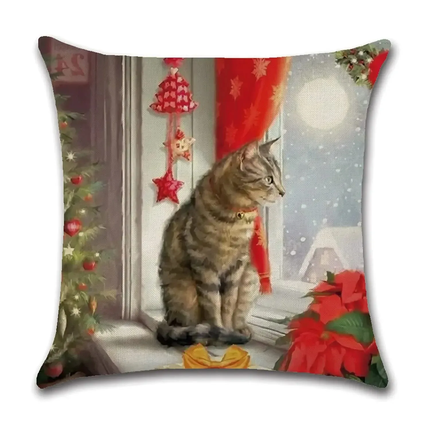 Christmas Themed Pillowcases Car Accessories Office Santa Claus Living Room Sofa Home Pillowcases