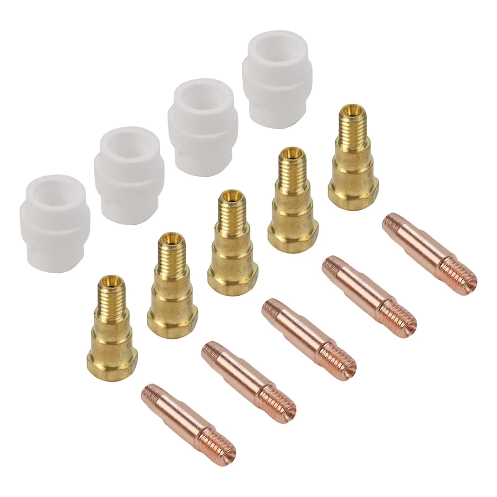 14 Pcs Contact Tip Gas Diffuser Tip Holder For Binzel 24KD for mig Welding for torch 0.8mm Contact Tip High Quality Welding Tool