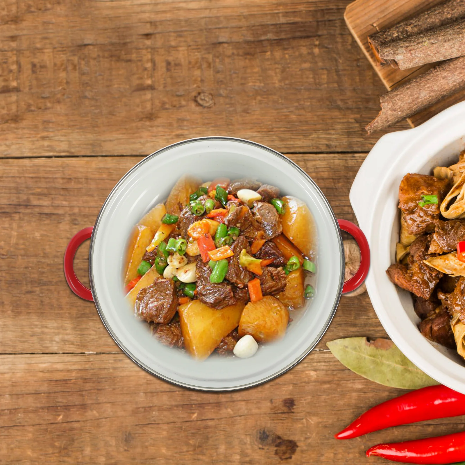 

1 set Mini Soup Pot Set Enamel Cooking Pots Handles Non Stick Vintage Kitchenware Stew Noodles Milk Small Saucepan Portable