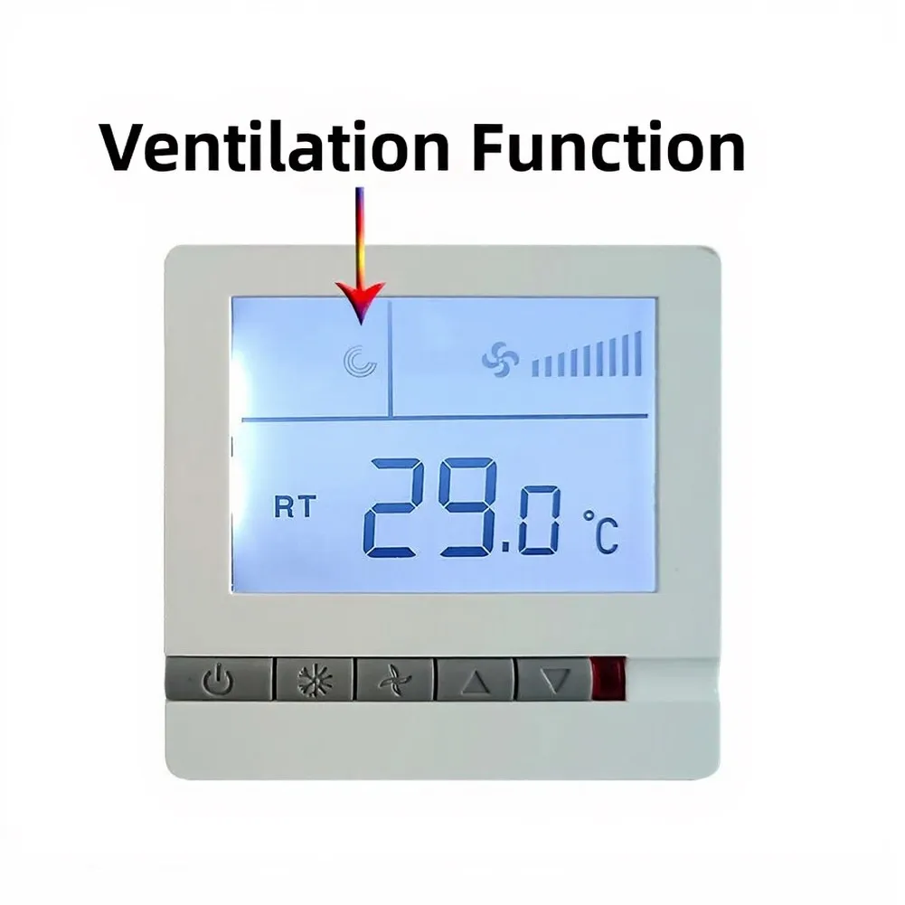 Air Conditioner Temperature Controller Panel Compatible with For Cooling Heating Ventilation Functions and LCD Interface