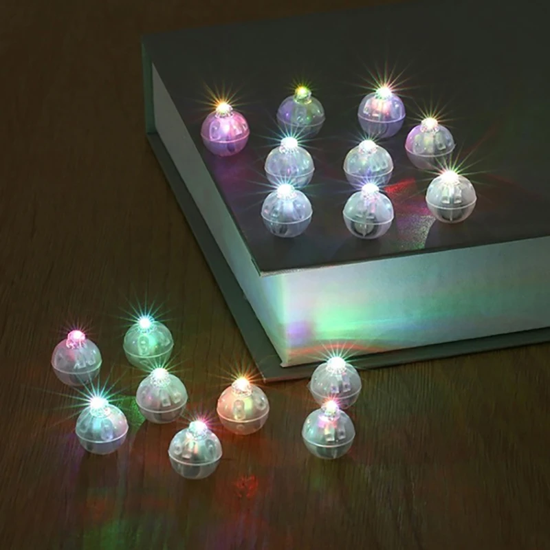 10 Uds. De globo de luz LED colorido y creativo, minilámpara de bola redonda pequeña, linterna de barra, accesorios de decoración para fiesta de boda y Navidad