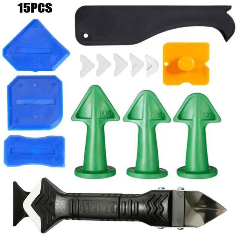 Imagem -05 - Calafetagem Bico Aplicador Finishing Tool Espátula Plástico Cola pá Telha Tijolo Articulações Piso Silicone Removedor Ferramenta de Mão 15 Pcs