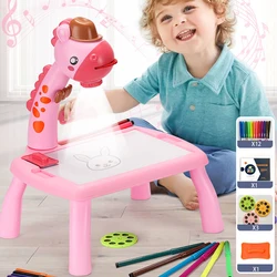 Kinderen Led Projector Tekening Tafel Speelgoed Kunst Tekentafel Schilderij Set Draagbare Educatieve Leermiddelen Speelgoed Geschenken Schilderen