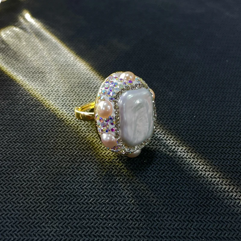 Vintage Natural Amethyst Ring Raw Crystal Stone Adjustable Size for Women Gold Plated Retro Jewelry Suitable for Index Finger image 5