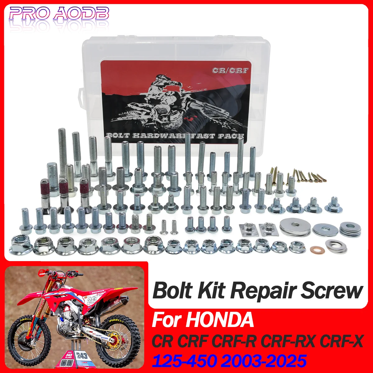 Motorcycles Hardware Fairing Fender Screw Bolt Kit Fastener Set For HONDA 2003-2025 CR125 CR250 CRF250R CRF450R CRF250X CRF450X