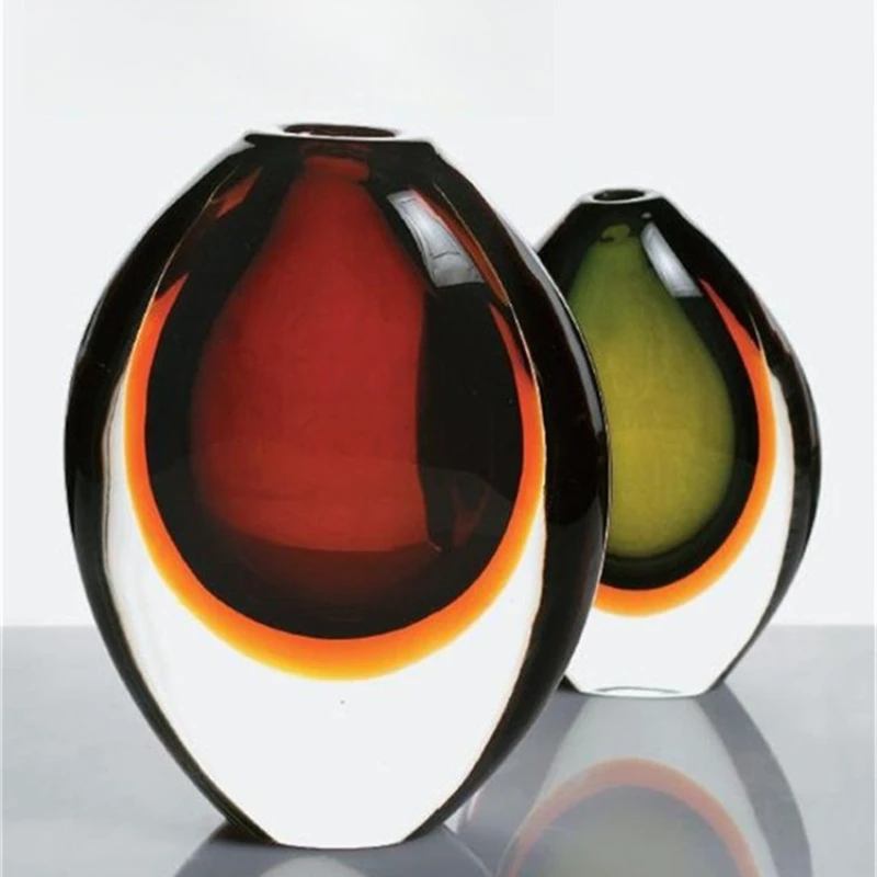 Glazed handicraft vase, water drop color amber reflection bottle, water drop bottle