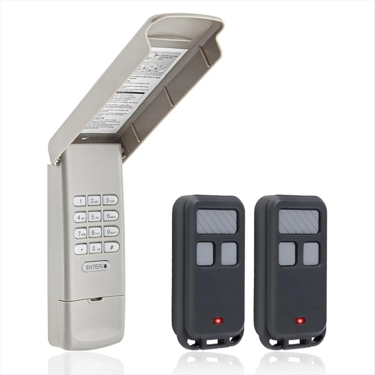 L63A Garage Door Opener Keypad with 2pc 890MAX Garage Door Opener Remotes for Openers Keypad