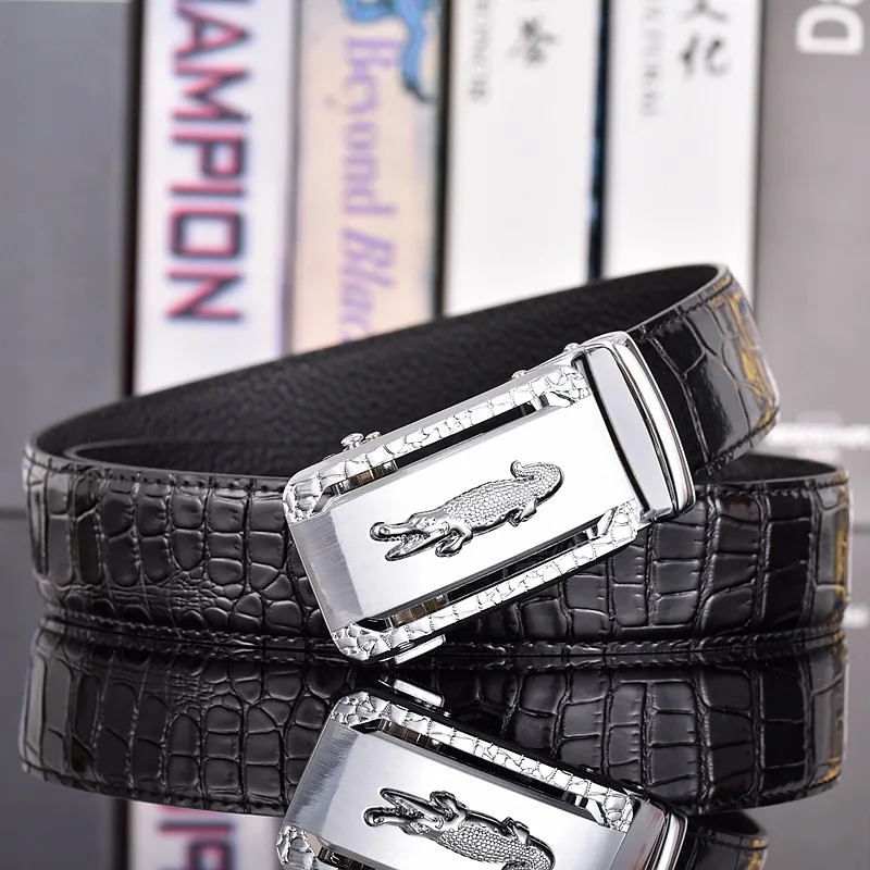 Casual Alligator Pattern Business Leather Belt PU Leather Vintage Waistband Luxury Design Waist Strap For Man