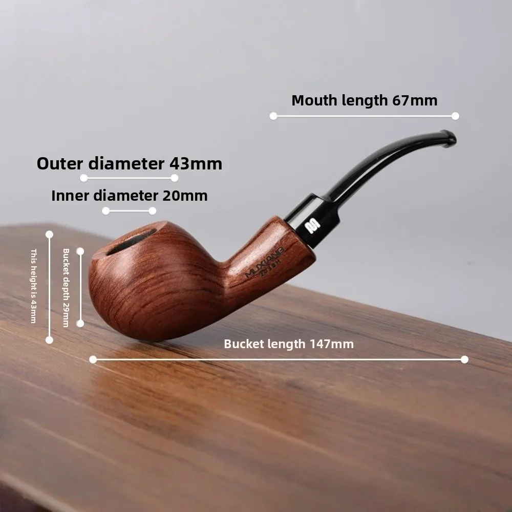 

Solid Rosewood Handmade Smoking Pipe Durable Wooden Cigarette Holder for Tobacco Use