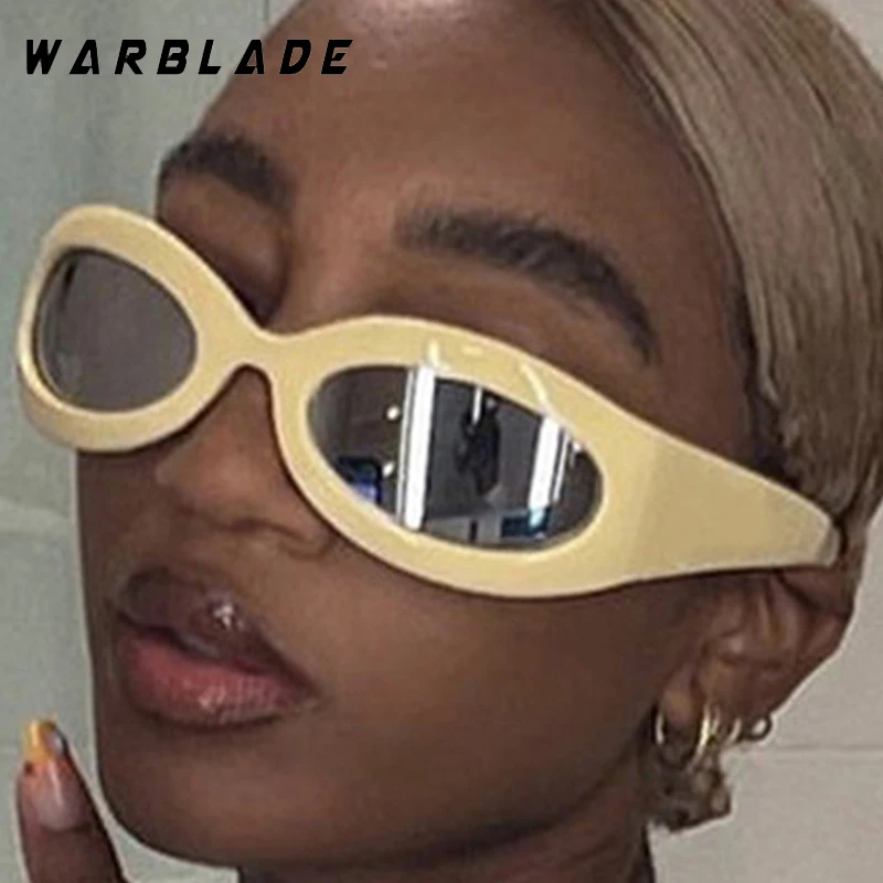 

Fashion Design Cyberpunk Oval Frame Street Snap Women's Sunglasses Luxury Brand Men Sunglass Outdoor Drive Sports Goggle UV400