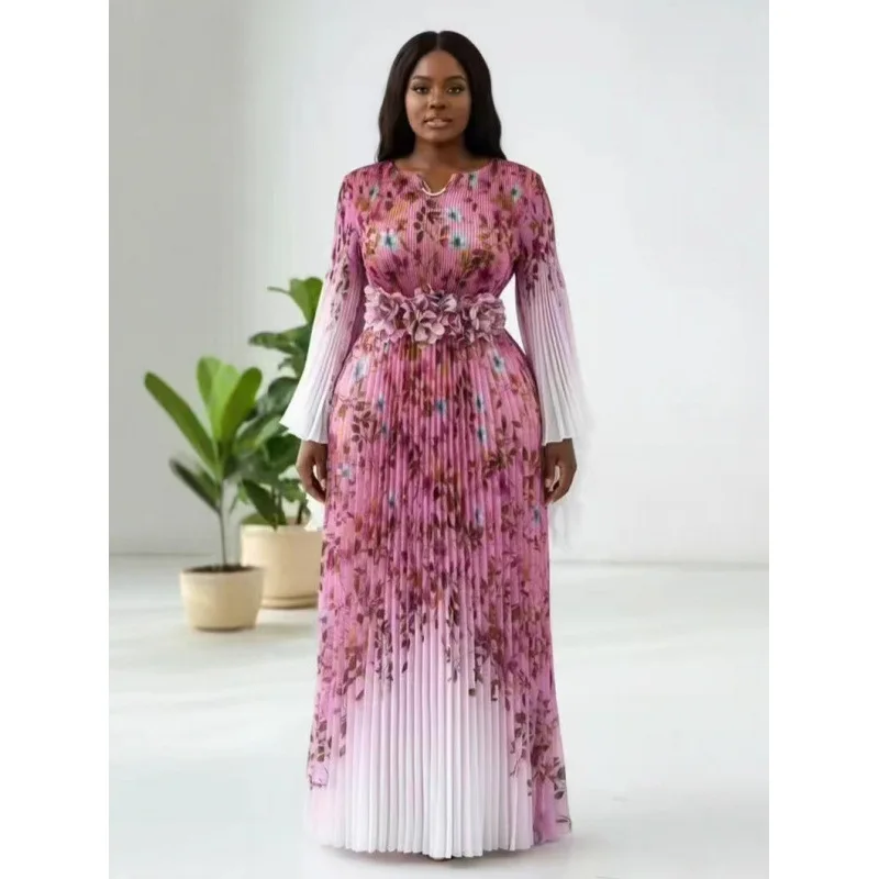 design rican Campana in vita piegata Sve Dr Decorazione floreale 3D Vita alta Materiale in velluto Lungo Sve Uso universale