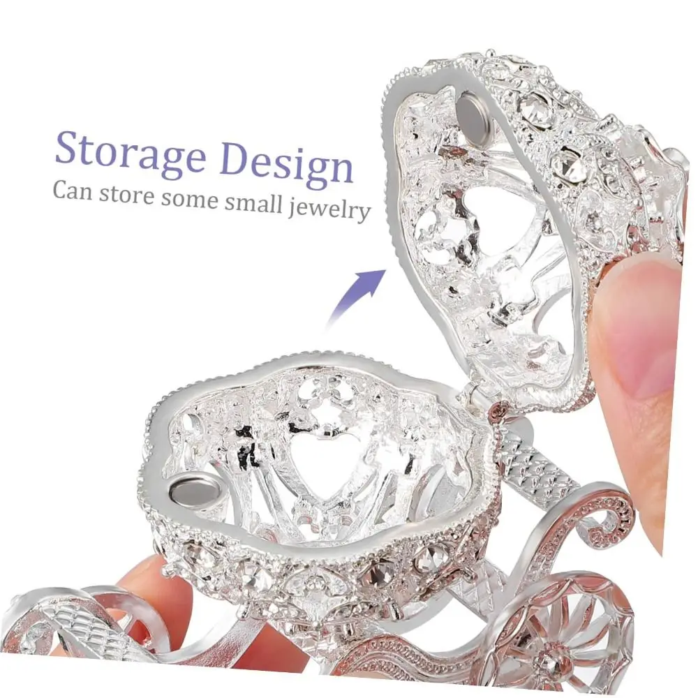 Figurine Dekorativer Schmuckständer Desktop-Ornament Halskette Armband Emaille-Schmuckbox Strass-Kristall-Ringhalter – Detail 4