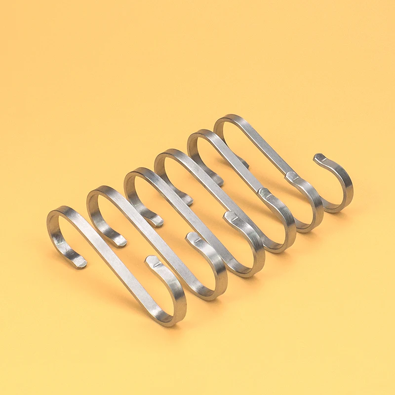 5PC Stainless Steel S-Shape Hook Clothes Bags Towel Hanging Rack Door Hook Kitchen Bedroom Railing S Hanger Hooks Storage Hanger
