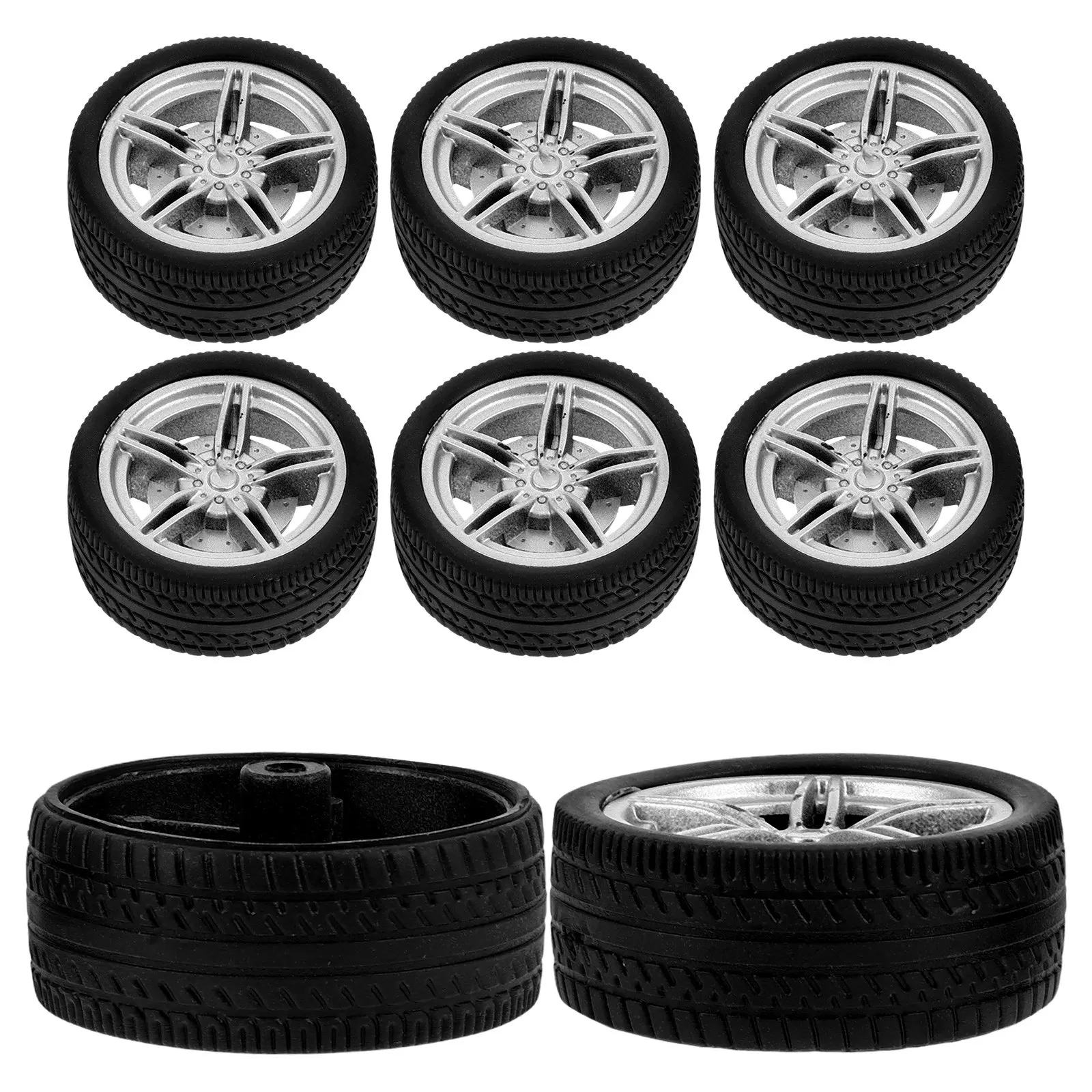 

8 шт. резиновых колес для сборки DIY-машинок, стабильные, для обучения детей, запчасти для игрушек