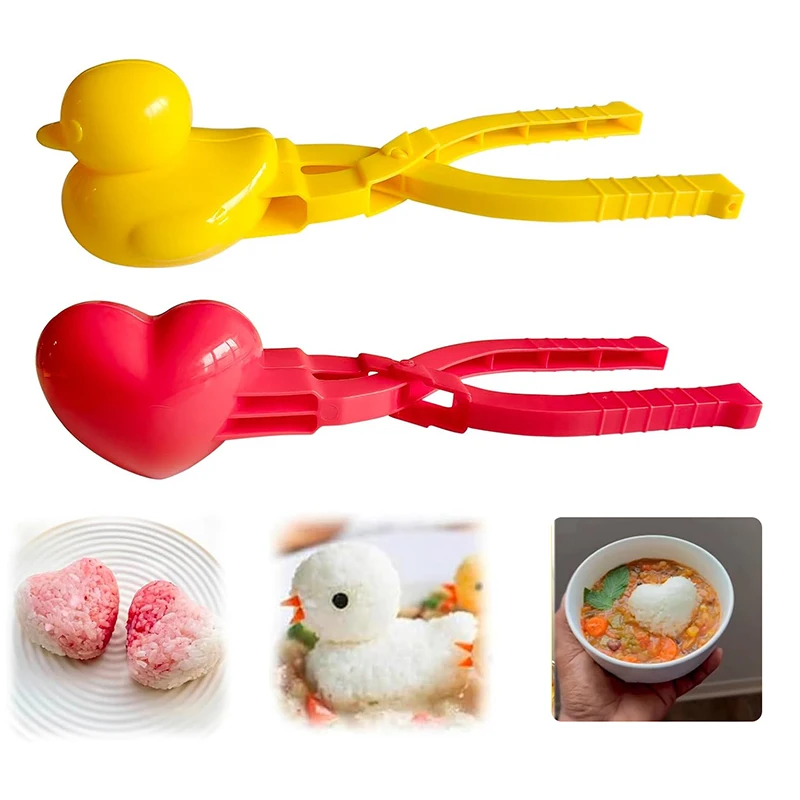 1pc niedlichen enten förmigen Reisform hersteller Clip Kinder im Freien Kunststoff Ente Reisform DIY Schneeball Maker Sushi-Form mit Griff