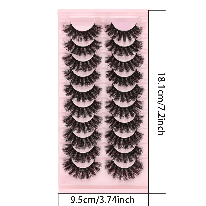 محاكاة فرو المنك المجعد السميك الأوروبي والأمريكي 7D 10 أزواج من الرموش الصناعية، مناسبة للمراحل اليومية والعطلات #5