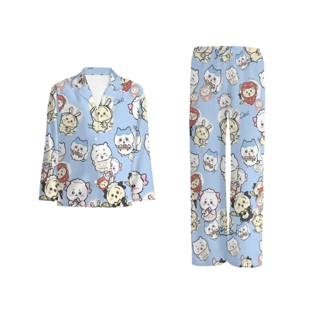 Chiikawa Complete set of printed pajamas, comfortable/cute/patterne